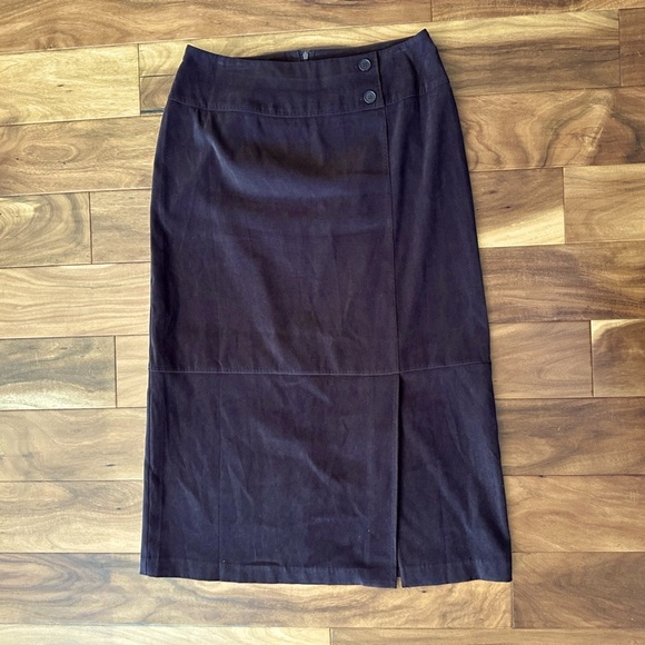 Norton Studio Brown Suede Maxi Skirt size 10 - Picture 1 of 3